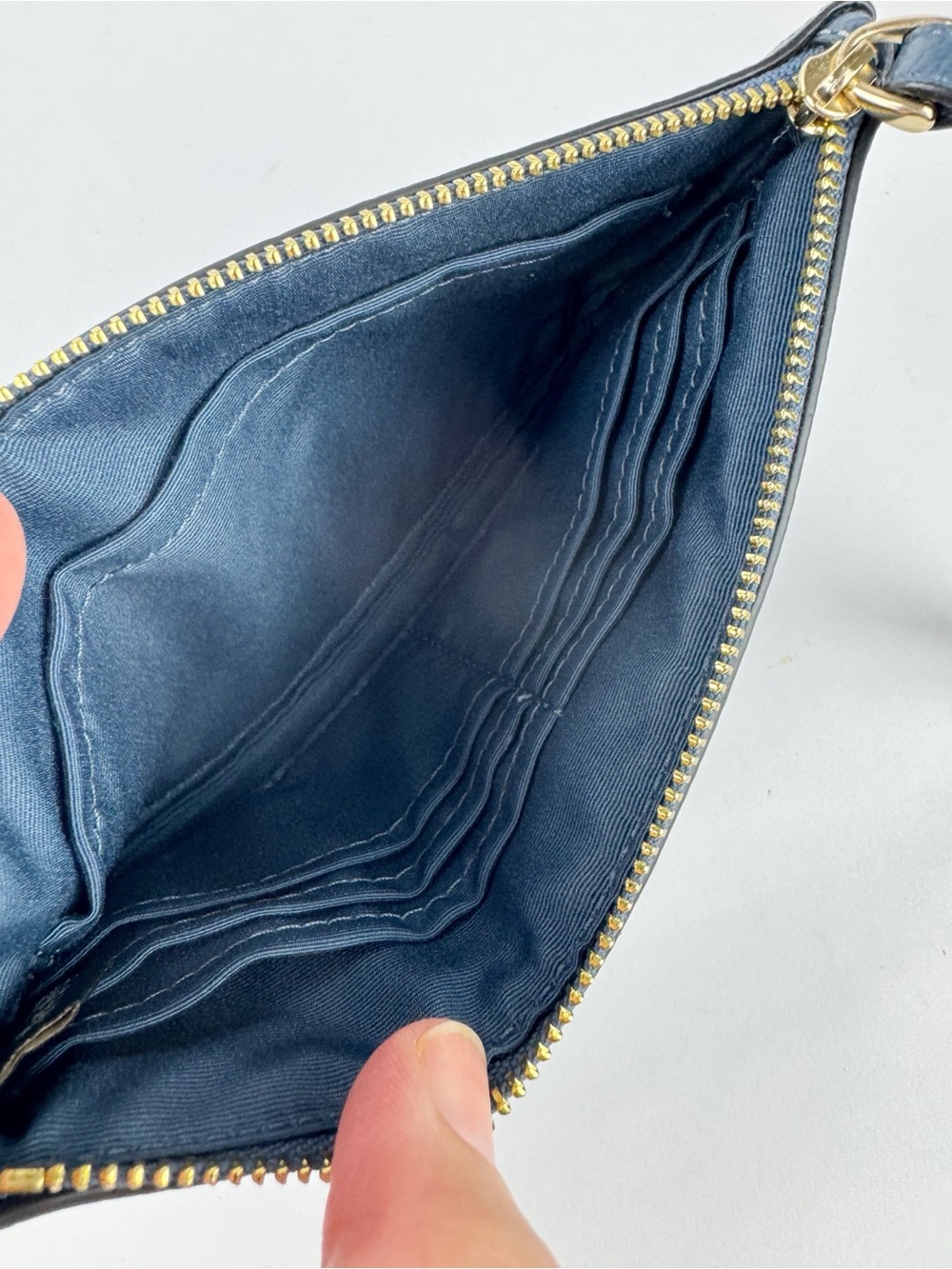 Coach Denim Blue Leather Wallet Wristlet Goldtone Hardware F57465 - Picture 4 of 6